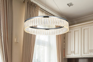 Rune 24 inch Adjustable LED chandelier in Chrome