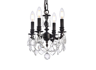Lillie 4 light Dark Bronze Pendant Clear Royal Cut Crystal