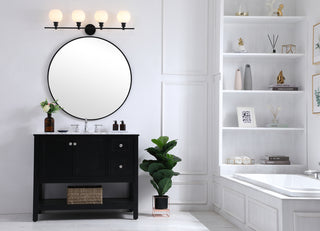 Collier 4 light Black and Frosted white glass Wall sconce