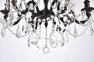 Rosalia 6 light Dark Bronze Chandelier Golden Teak (Smoky) Royal Cut Crystal