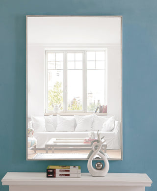 Metal frame Rectangle Mirror 28 inch Silver