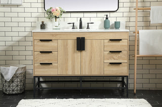 48 inch Single bathroom vanity in mango wood with backsplash
