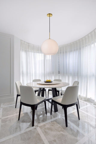 Baxter 1 Light Brass Pendant With Frosted White Glass