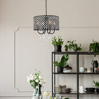 Elise 17 inch pendant in black