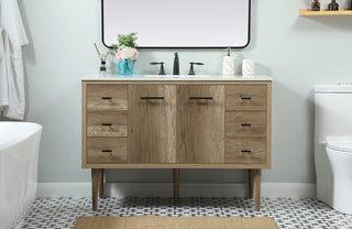 48 inch Single bathroom vanity in natural oak