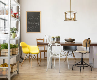 Agnys 4 lights pendant in brass