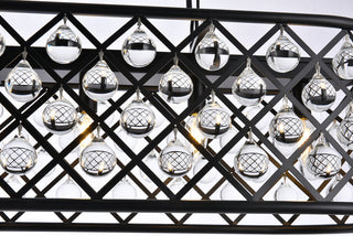 Madison 7 light Matte Black Chandelier Clear Royal Cut Crystal