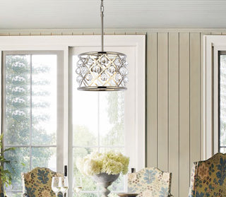 Madison 3 light polished Nickel Pendant Clear Royal Cut Crystal