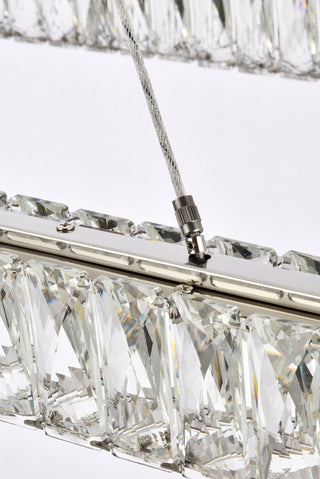 Monroe 42 inch LED Single rectangle pendant in chrome