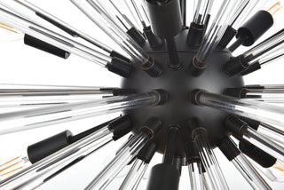 Sienna 42 inch crystal rod pendant in black