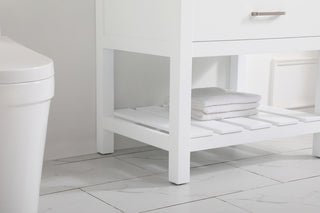 30 inch Single bathroom vanity in white with backsplash