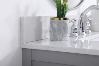 36 inch Single bathroom vanity in gray with backsplash