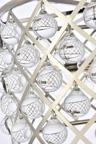 Madison 6 light polished nickel Pendant Clear Royal Cut Crystal