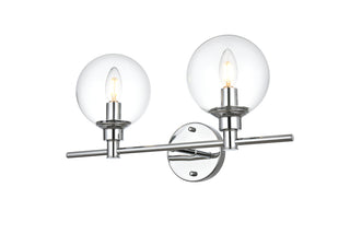 Jaelynn 2 light Chrome and Clear Bath Sconce