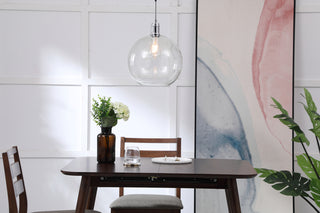 Emett 1 light Chrome and Clear glass pendant