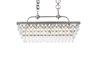 Nordic 32 inch rectangle pendant in antique silver