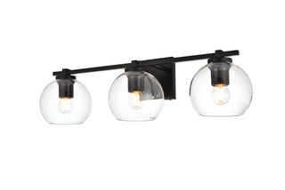 Juelz 3 light Black and Clear Bath Sconce