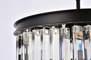 Sydney 6 light Matte Black Pendant Clear Royal Cut Crystal