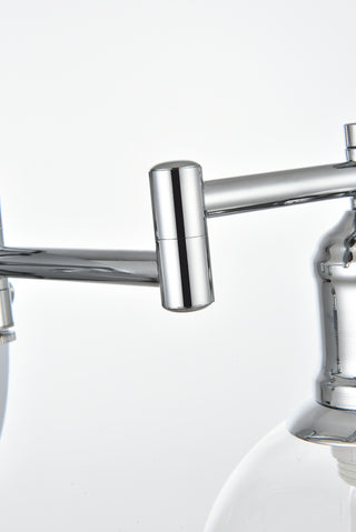 Caspian 1 light Chrome and Clear swing arm plug in wall sconce