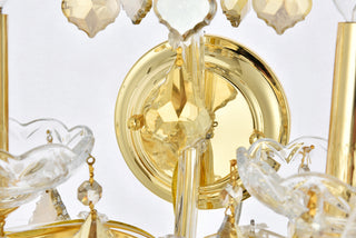 Maria Theresa 5 light Gold Wall Sconce Golden Teak (Smoky) Royal Cut Crystal