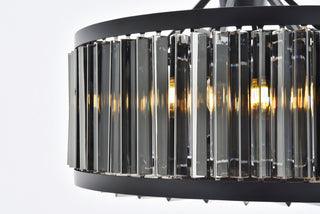 Chelsea 8 light Matte Black Chandelier Silver Shade (Grey) Royal Cut Crystal