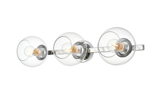 Rogelio 3 light Chrome and Clear Bath Sconce