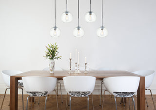 Baxter 5 Lights Chrome Pendant With Clear Glass