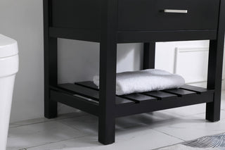 30 inch Single bathroom vanity in black with backsplash