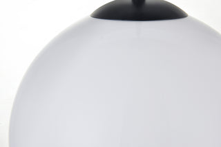 Baxter 1 Light Black Pendant With Frosted White Glass