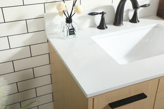 30 inch bathroom vanity in Maple with backsplash