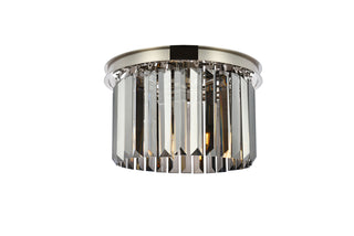 Sydney 3 light polished nickel Flush Mount Silver Shade (Grey) Royal Cut Crystal