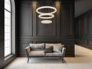 Bowen 32 inch Adjustable LED Chandelier in Satin Gold
