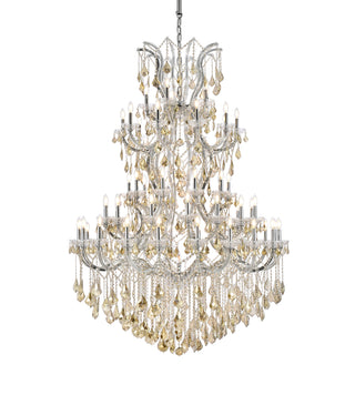 Maria Theresa 61 light Chrome Chandelier Golden Teak (Smoky) Royal Cut Crystal
