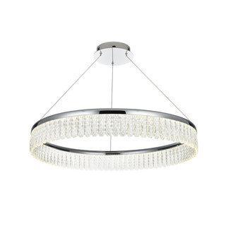 Rune 32 inch Adjustable LED chandelier in Chrome