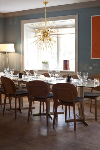 Timber 8 light Brass pendant