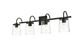Avani 4 light Black and Clear Bath Sconce