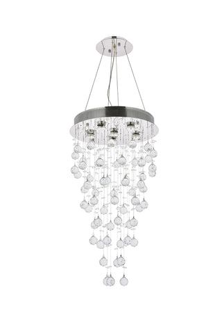 Galaxy 6 light Chrome Pendant Clear Royal Cut Crystal