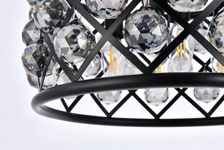Madison 4 light Matte Black Pendant Silver Shade (Grey) Royal Cut Crystal