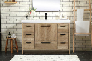 48 inch Single bathroom vanity in natural oak