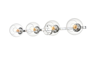 Rogelio 4 light Chrome and Clear Bath Sconce