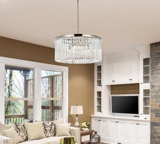 Sydney 8 light polished nickel Chandelier Clear Royal Cut Crystal