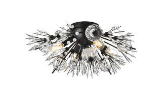 Vera 19 inch crystal starburst wall sconce in black