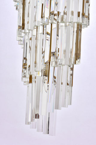 Sydney 30 inch spiral crystal chandelier in satin gold