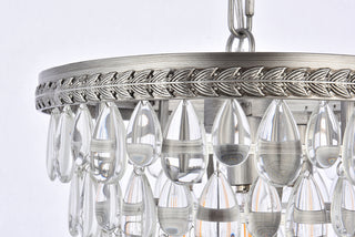 Nordic 3 light antique silver Pendant Clear Royal Cut Crystal