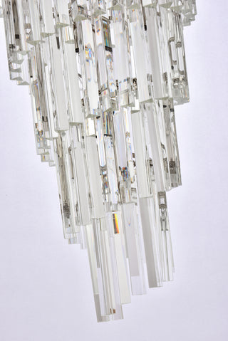 Sydney 36.5 inch spiral crystal chandelier in polished nickel