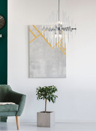 Sienna 23 inch crystal rod pendant in chrome