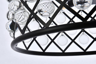 Madison 6 light Matte Black Pendant Clear Royal Cut Crystal