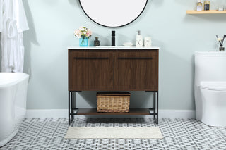40 inch Single bathroom vanity in walnut