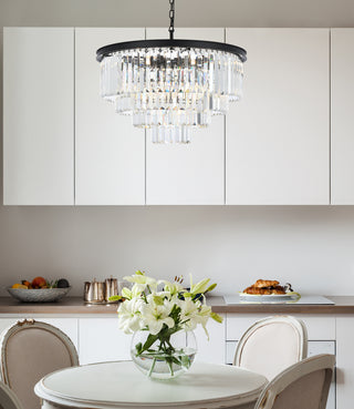 Sydney 17 light Matte Black Chandelier Clear Royal Cut Crystal