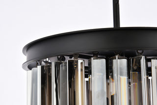 Sydney 3 light Matte Black Pendant Silver Shade (Grey) Royal Cut Crystal